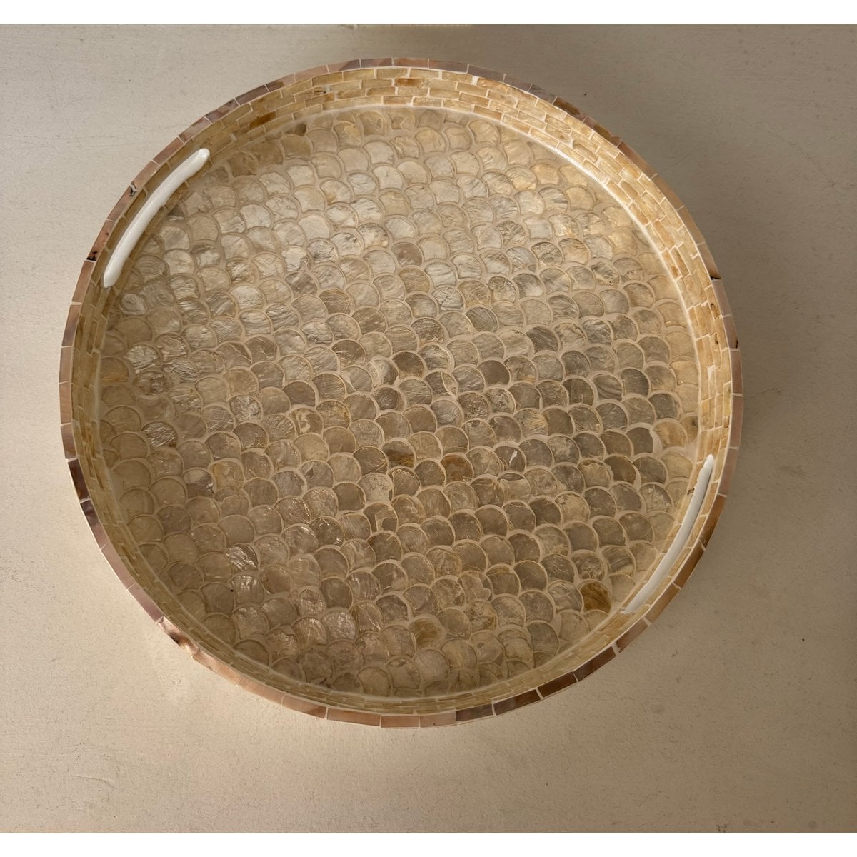 Perlweißes Tablett 40x40x5cm