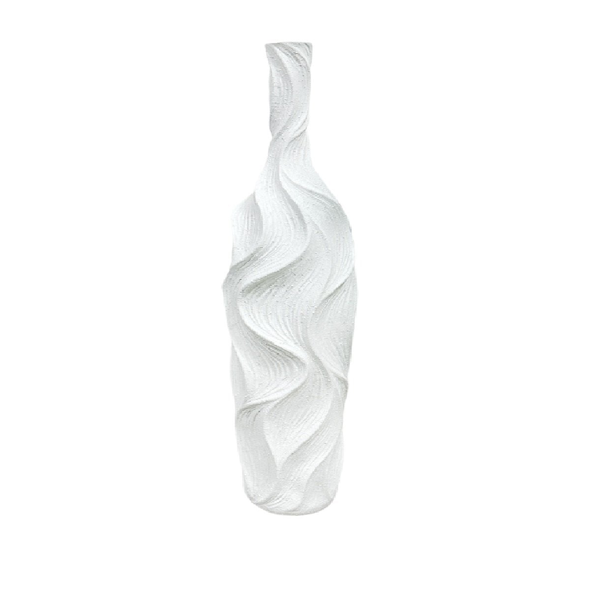Matt weiße Vase in Polyresin 18x18x89cm