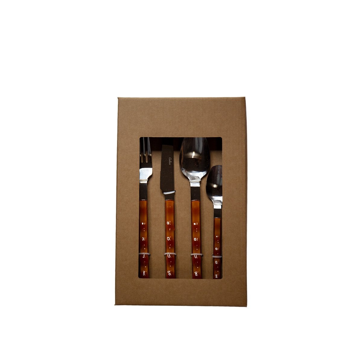 Haushalte 24 Stücke in Silber mit braunem Griff