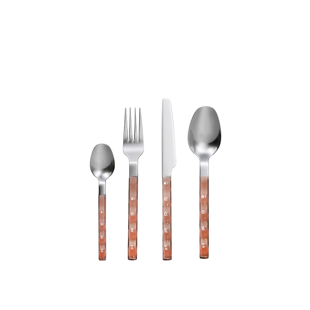 Hausfrau 24 Stück in Silber mit rosa Griff