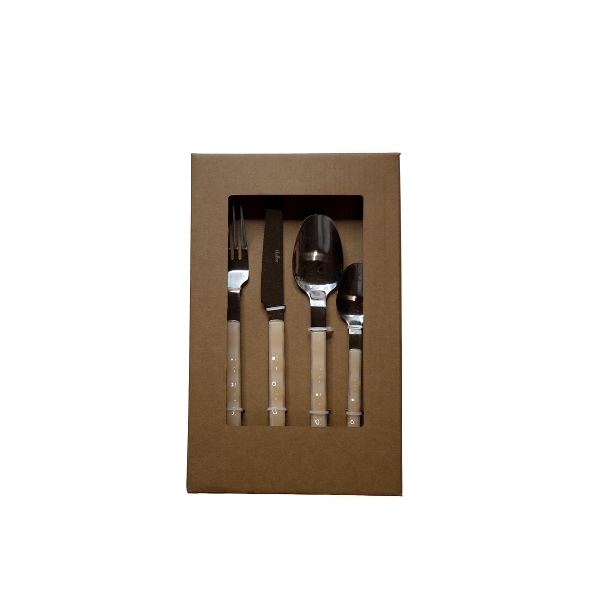 Hausfrau 24 Stücke in Silber mit beige Griff